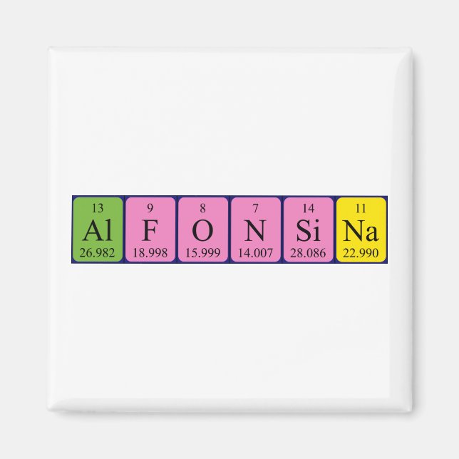 Alfonsina periodic table name magnet (Front)
