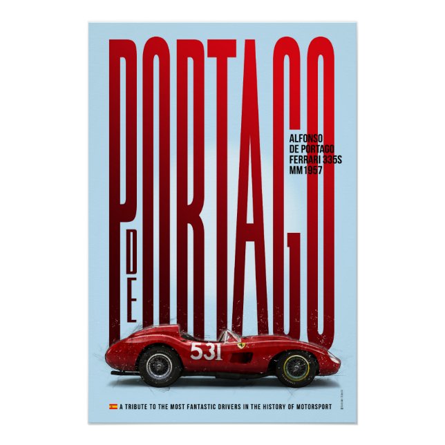 Alfonso de Portago Tribute Ferrari 335S Poster (Front)