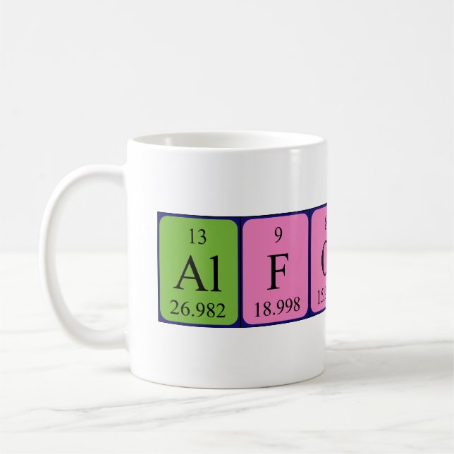 Alfonso periodic table name mug (Left)