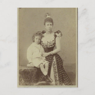 Alfonso XIII, little KING OF SPAIN & mother #001ES Postcard