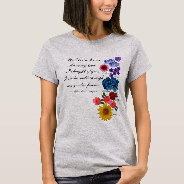 Alfred Lord Tennyson Garden Quote Romantic Floral T-Shirt (Front)