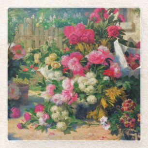 Alfred Petit Flower Baskets and Flower Pots in... Glass Coaster
