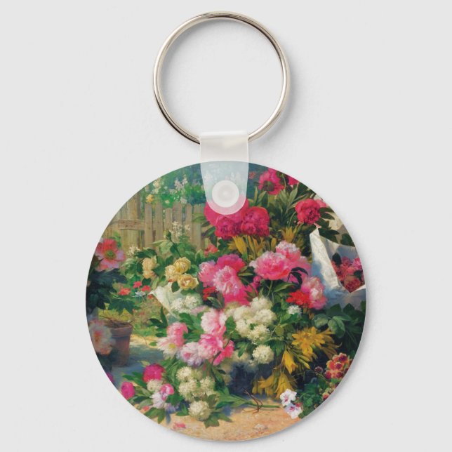 Alfred Petit Flower Baskets and Flower Pots in... Key Ring (Front)