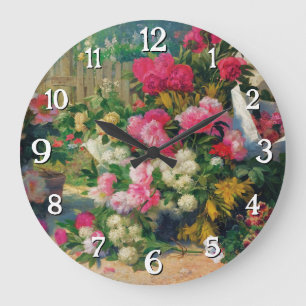 Alfred Petit Flower Baskets and Flower Pots in... Large Clock