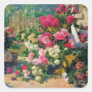 Alfred Petit Flower Baskets and Flower Pots in... Square Sticker