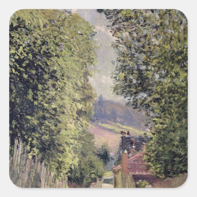 Alfred Sisley | A Road in Louveciennes Square Sticker (Front)