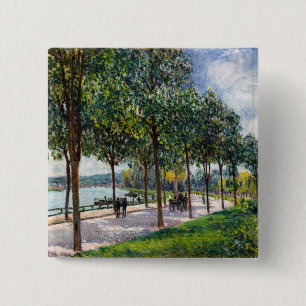 Alfred Sisley - Allee of Chestnut Trees 15 Cm Square Badge