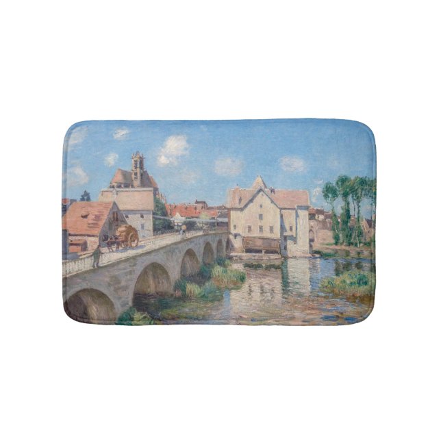 Alfred Sisley artwork - Le Pont de Moret Bath Mat (Front)