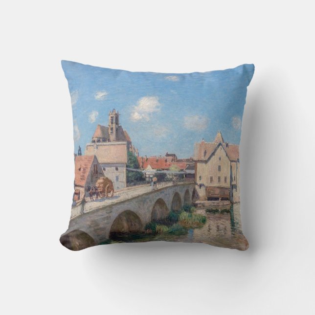 Alfred Sisley artwork - Le Pont de Moret Cushion (Front)