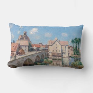 Alfred Sisley artwork - Le Pont de Moret Lumbar Cushion