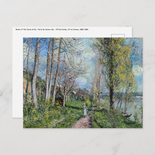 Alfred Sisley - Banks of the Seine at By Postcard (Front/Back)