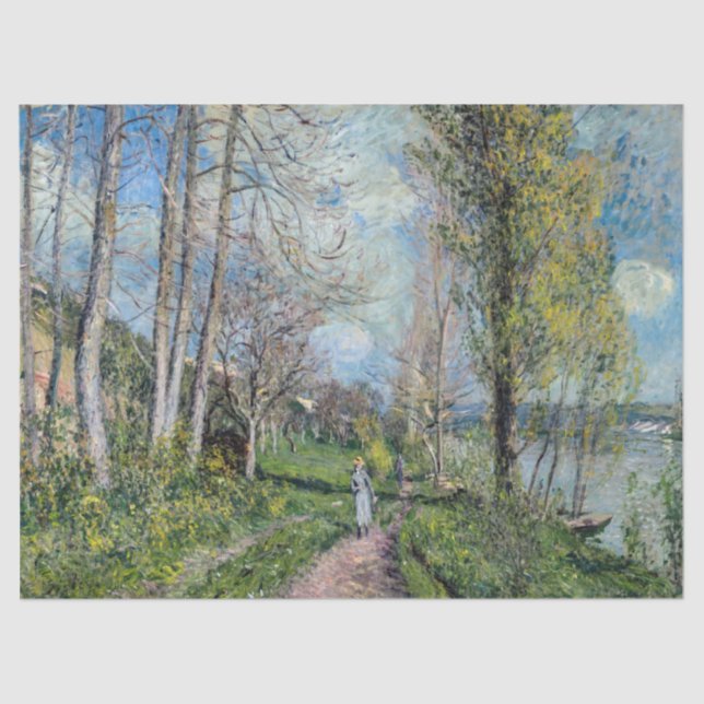 Alfred Sisley - Banks of the Seine at By Tissue Paper (Front)