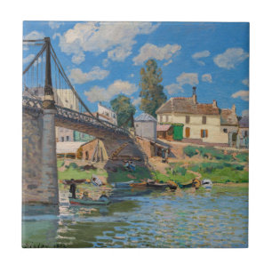 Alfred Sisley - Bridge at Villeneuve-la-Garenne Ceramic Tile