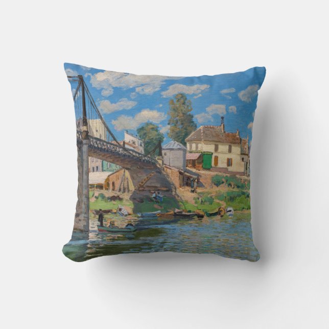 Alfred Sisley - Bridge at Villeneuve-la-Garenne Cushion (Front)