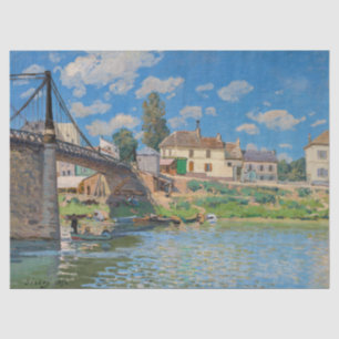 Alfred Sisley - Bridge at Villeneuve-la-Garenne Tissue Paper