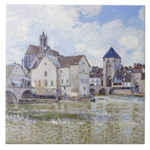 Alfred Sisley Buildings and bridges with water Ceramic Tile