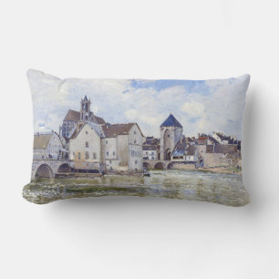 Alfred Sisley Buildings and bridges with water Lumbar Cushion