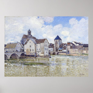 Alfred Sisley Buildings and bridges with water   Poster