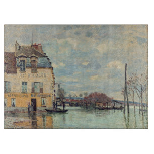Alfred Sisley - Flood at Port-Marly 1872 Cutting Board