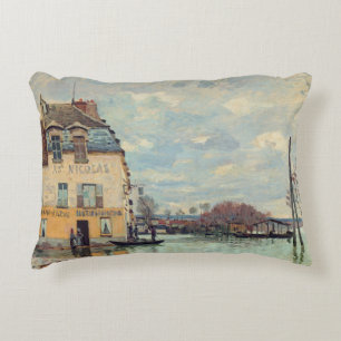 Alfred Sisley - Flood at Port-Marly 1872 Decorative Cushion