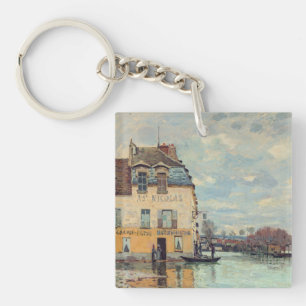 Alfred Sisley - Flood at Port-Marly 1872 Key Ring