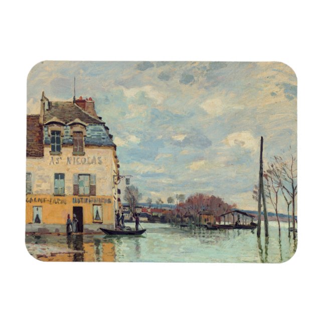 Alfred Sisley - Flood at Port-Marly 1872 Magnet (Horizontal)