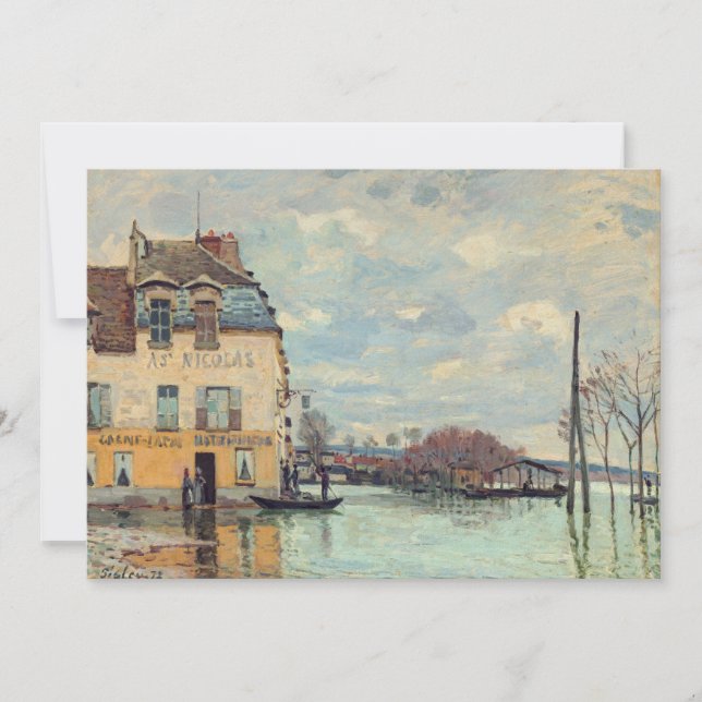 Alfred Sisley - Flood at Port-Marly 1872 Thank You Card (Front)