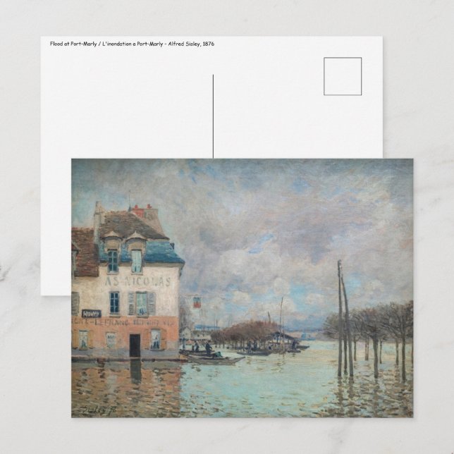 Alfred Sisley - Flood at Port-Marly 1876 Postcard (Front/Back)