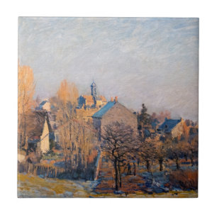 Alfred Sisley - Frosty Morning in Louveciennes Ceramic Tile