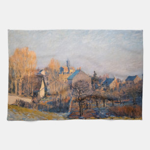 Alfred Sisley - Frosty Morning in Louveciennes Tea Towel