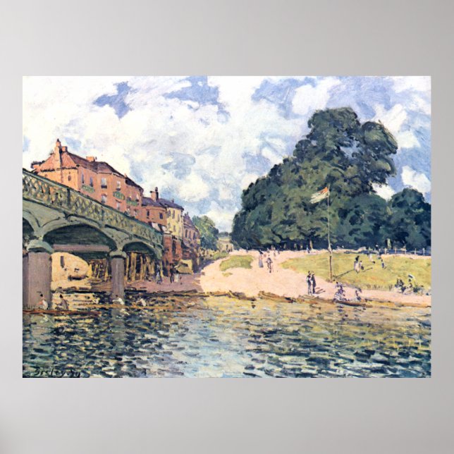 Alfred Sisley Hampton Court Bridge Poster (Front)