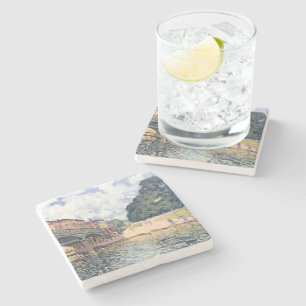 Alfred Sisley Hampton Court Bridge Stone Coaster