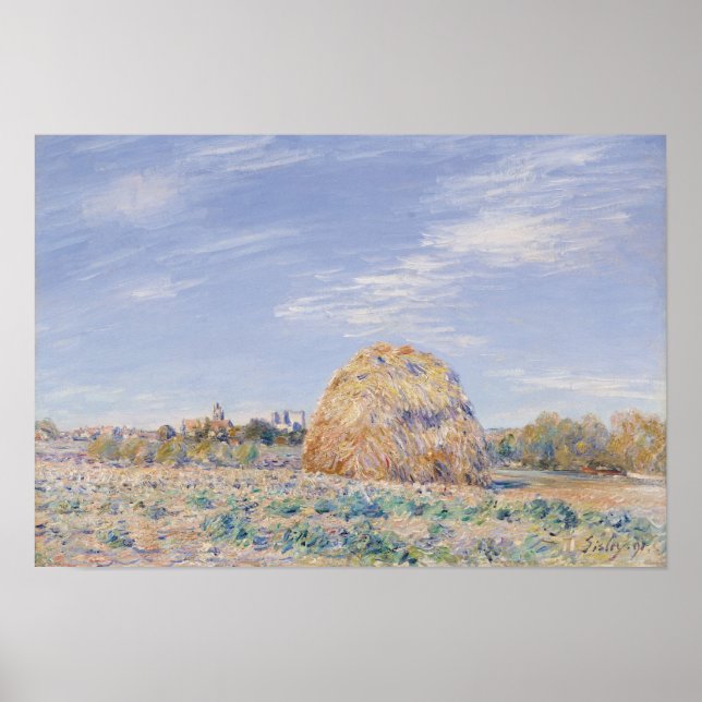 Alfred Sisley | Haystack on the Banks of the Loing Poster (Front)