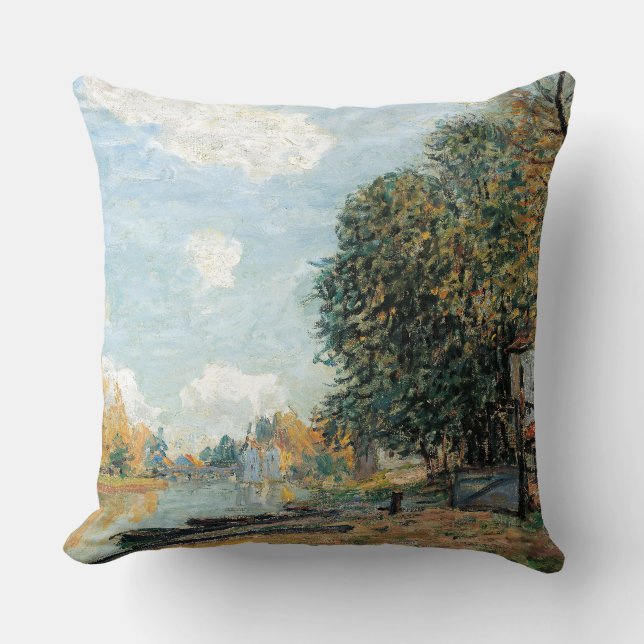 Alfred Sisley  Moret: The Banks of the River Loing Cushion (Front)