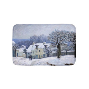 Alfred Sisley - Place Chenil in Marly, Snow Effect Bath Mat