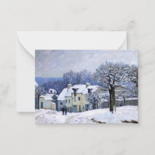 Alfred Sisley - Place Chenil in Marly, Snow Effect Card