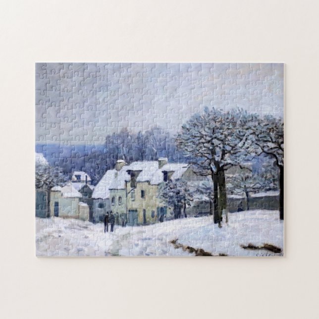 Alfred Sisley - Place Chenil in Marly, Snow Effect Jigsaw Puzzle (Horizontal)