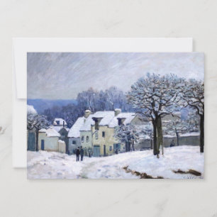 Alfred Sisley - Place Chenil in Marly, Snow Effect Thank You Card