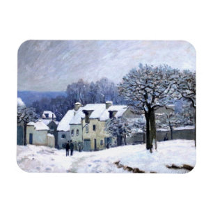 Alfred Sisley Place du Chenil in Marly, snow  Magnet