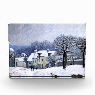 Alfred Sisley Place du Chenil in Marly, snow Photo Block