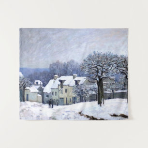 Alfred Sisley Place du Chenil in Marly, snow Tapestry