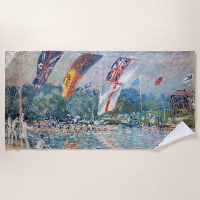 Alfred Sisley - Regatta at Molesey Beach Towel (Front)