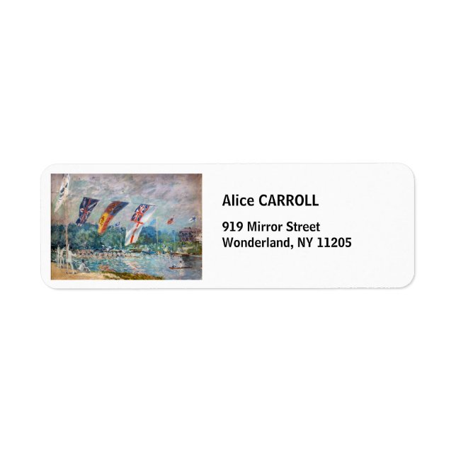 Alfred Sisley - Regatta at Molesey Return Address Label (Front)