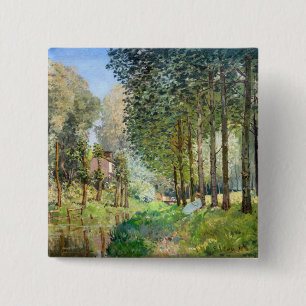 Alfred Sisley - Rest along the Stream 15 Cm Square Badge