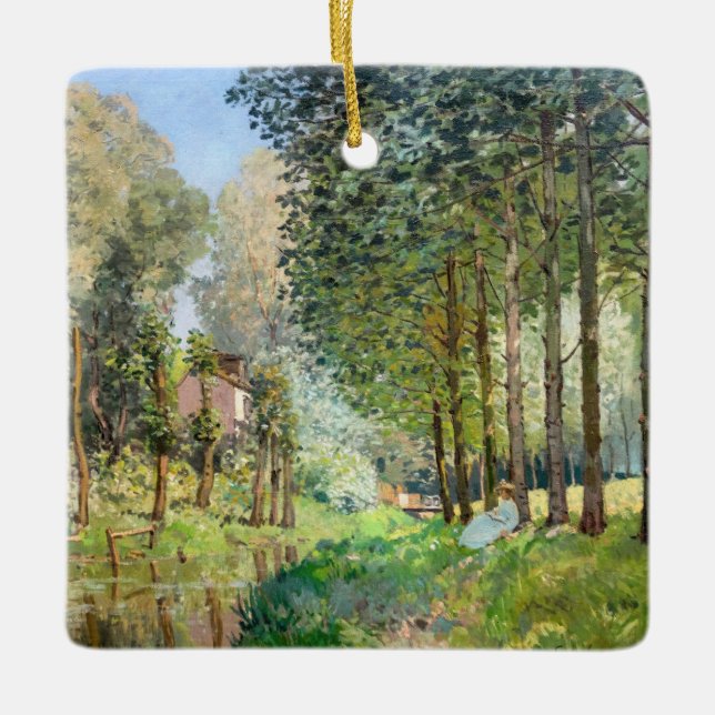 Alfred Sisley - Rest along the Stream Ceramic Ornament (Front)