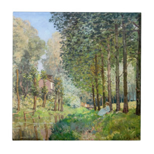 Alfred Sisley - Rest along the Stream Ceramic Tile