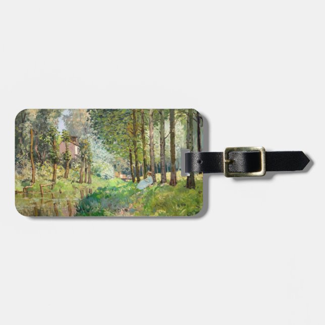 Alfred Sisley - Rest along the Stream Luggage Tag (Front Horizontal)