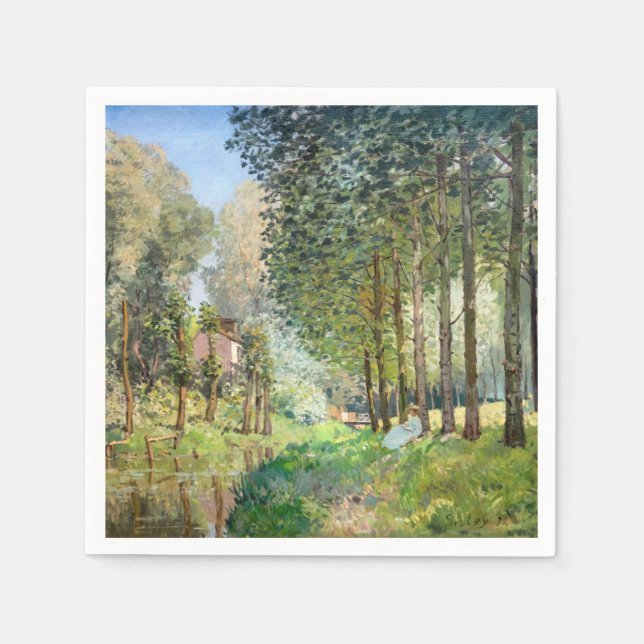 Alfred Sisley - Rest along the Stream Napkin (Front)