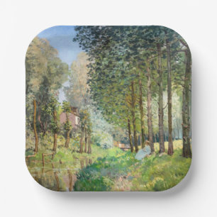 Alfred Sisley - Rest along the Stream Paper Plate