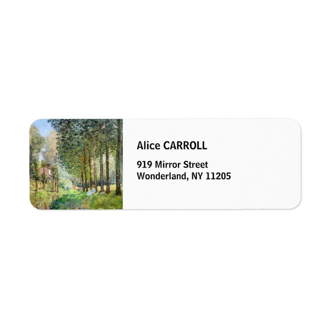Alfred Sisley - Rest along the Stream Return Address Label (Front)